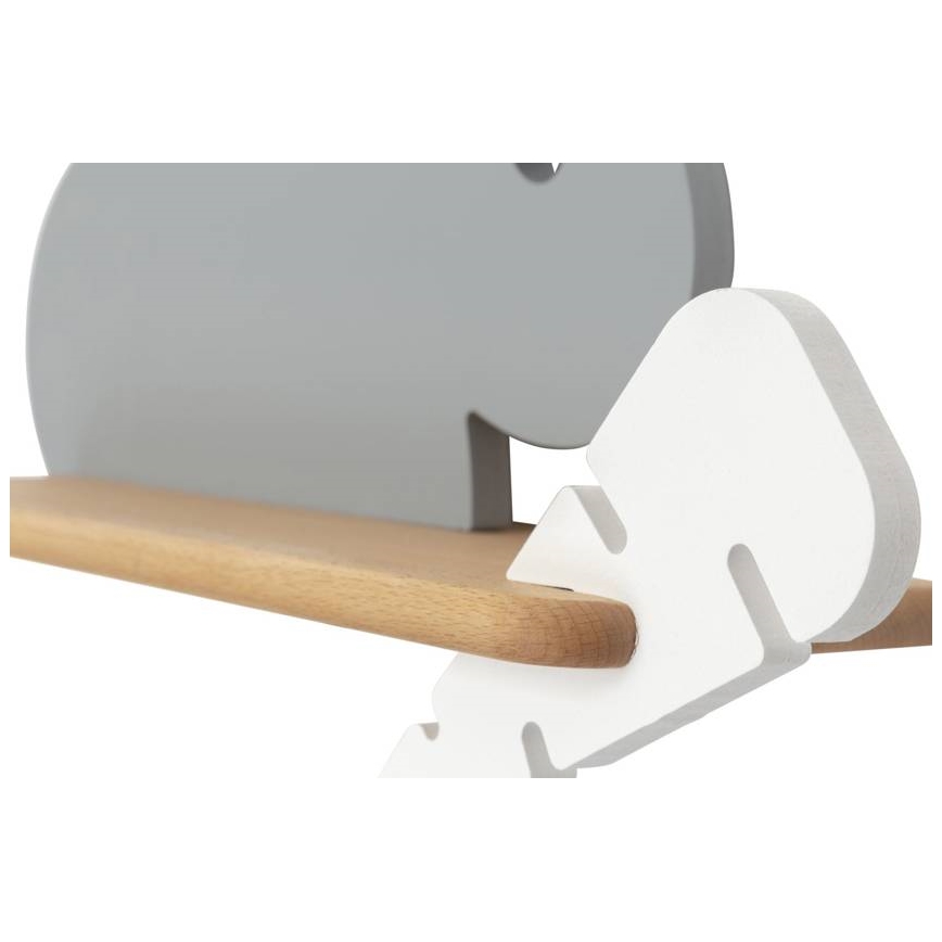 LED-Kinder-Wandleuchte mit Ablage RABBIT LED/4W/230V grau/weiß/Holz