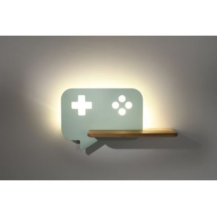 LED-Kinder-Wandleuchte mit Regal CONSOLE LED/5W/230V Grün