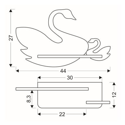 LED Kinder-Wandleuchte mit Regal SWAN LED/5W/230V,