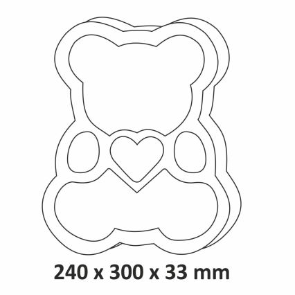LED Kinderlampe LED/2xAA rosa Bär