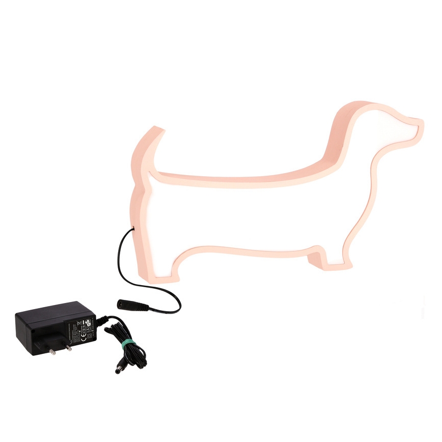 LED Kinderschreibtischlampe DOG LED/12W/230V rosa