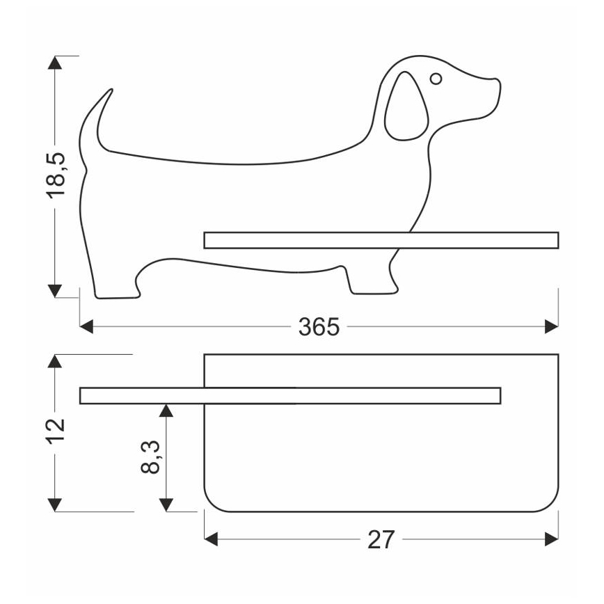 LED-Kinderwandleuchte mit Ablage DOG LED/5W/230V schwarz/Holz