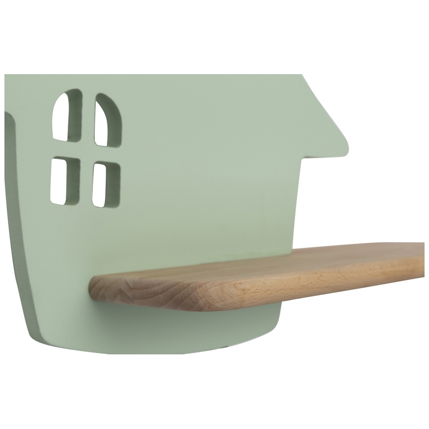LED-Kinderwandleuchte mit Ablage HOUSE LED/4W/230V grün/Holz
