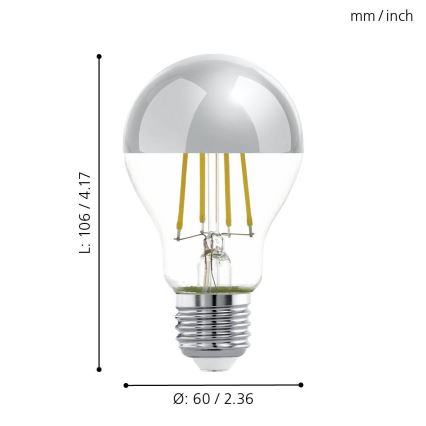 LED-Kopfspiegellampe A60 E27/7W/230V 2700K - Eglo 11834