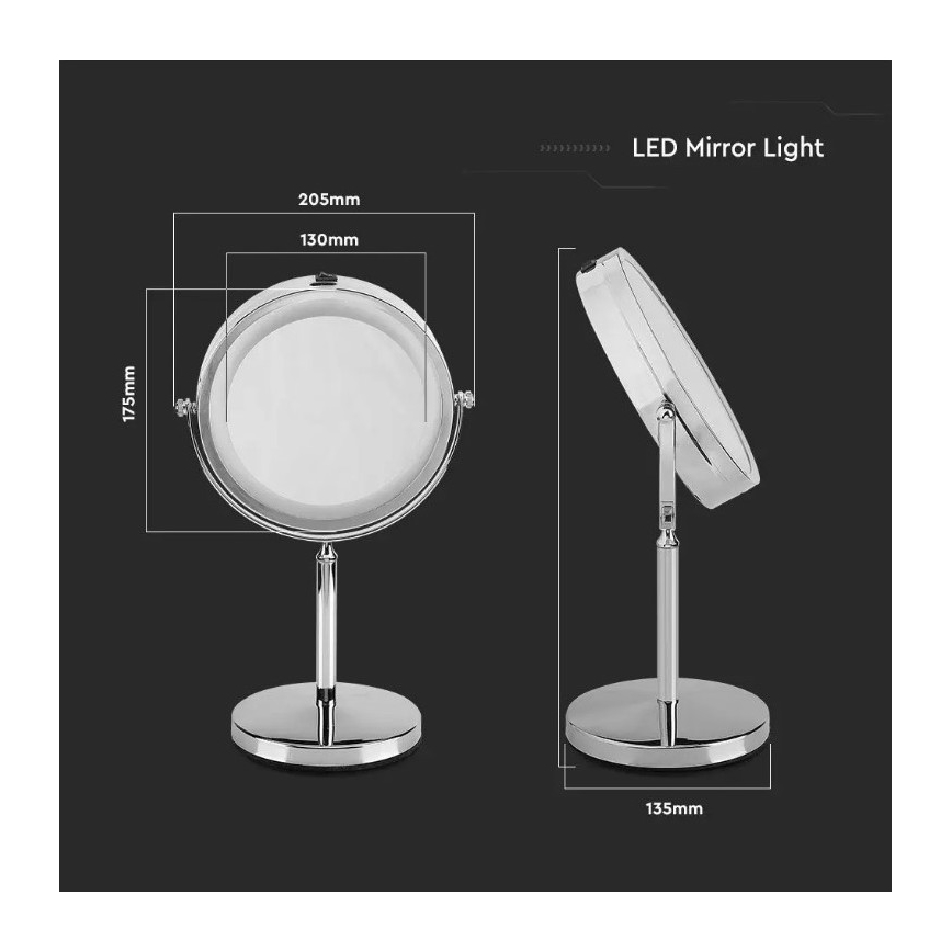 LED-Kosmetikspiegel LED/3W/6V IP44