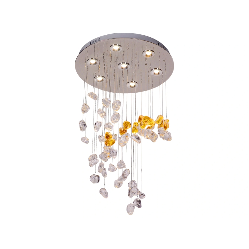 LED-Kristall-Deckenleuchte AVARA LED/24W/230V Ø 40 cm glänzender Chrom + Fernbedienung