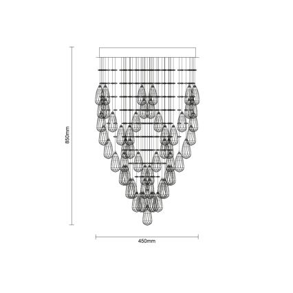 Kristall-LED-Deckenleuchte MAJURO LED/30W/230V Ø 45 cm in glänzendem Chrom + Fernbedienung