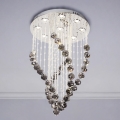 LED-Kristall-Deckenleuchte NAURU LED/30 W/230 V Ø 40 cm Hochglanz-Chrom/Schwarz + Fernbedienung