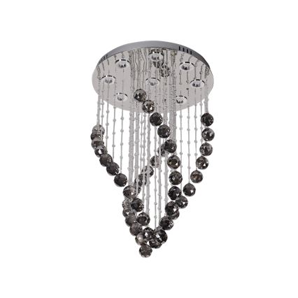 LED-Kristall-Deckenleuchte NAURU LED/30 W/230 V Ø 40 cm Hochglanz-Chrom/Schwarz + Fernbedienung