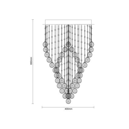 LED-Kristall-Deckenleuchte NAURU LED/30 W/230 V Ø 40 cm Hochglanz-Chrom/Schwarz + Fernbedienung