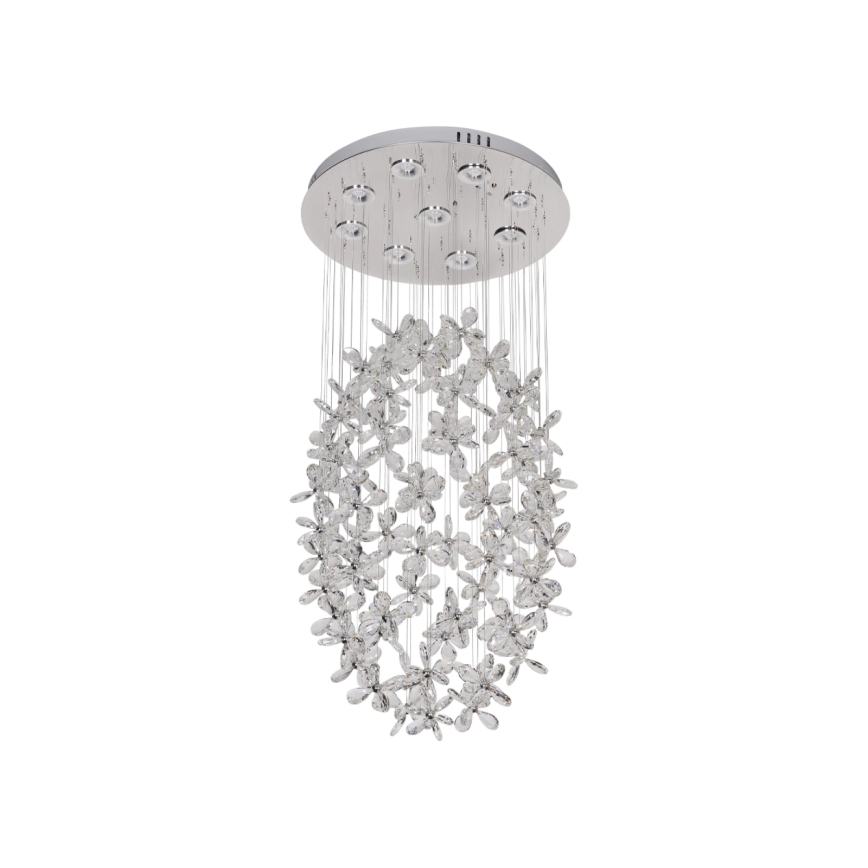 LED-Kristall-Deckenleuchte SAMOA LED/30W/230V Ø 40 cm glänzender Chrom + Fernbedienung