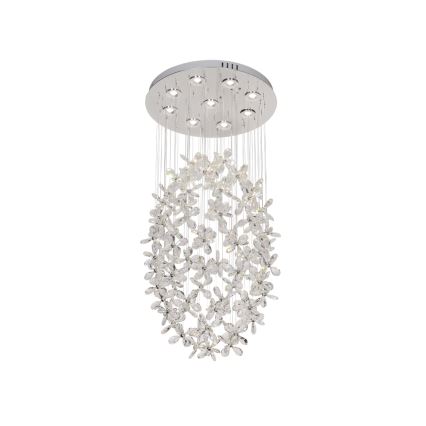 LED-Kristall-Deckenleuchte SAMOA LED/30W/230V Ø 40 cm glänzender Chrom + Fernbedienung