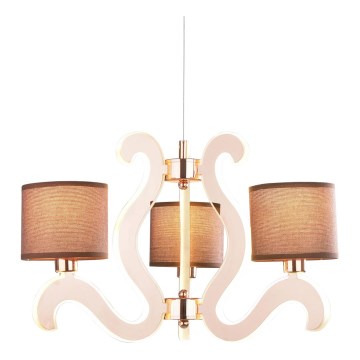 LED-Kronleuchter an Aufhängung AMBROSIA 3xE14/40W/230V + LED/18,4W kupfern