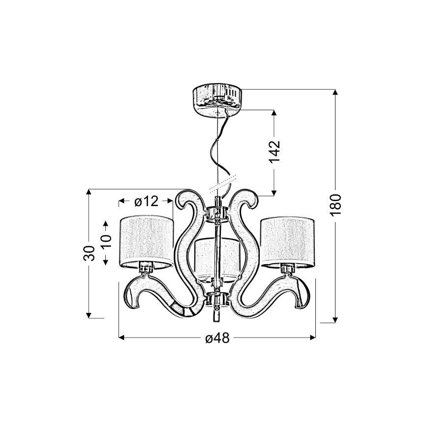 LED-Kronleuchter an Aufhängung AMBROSIA 3xE14/40W/230V + LED/18,4W kupfern