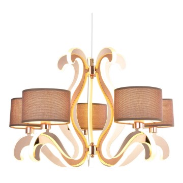 LED-Kronleuchter an Aufhängung AMBROSIA 5xE14/40W/230V + LED/43W kupfern