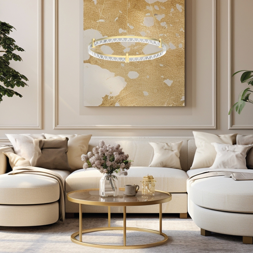 LED-Kronleuchter an Aufhängung ELEGANCE LED/36W/230V d 60 cm golden