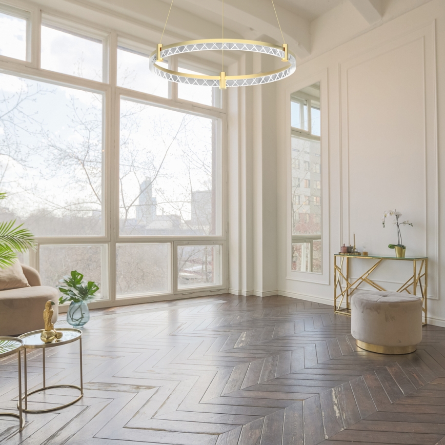 LED-Kronleuchter an Aufhängung ELEGANCE LED/36W/230V d 60 cm golden
