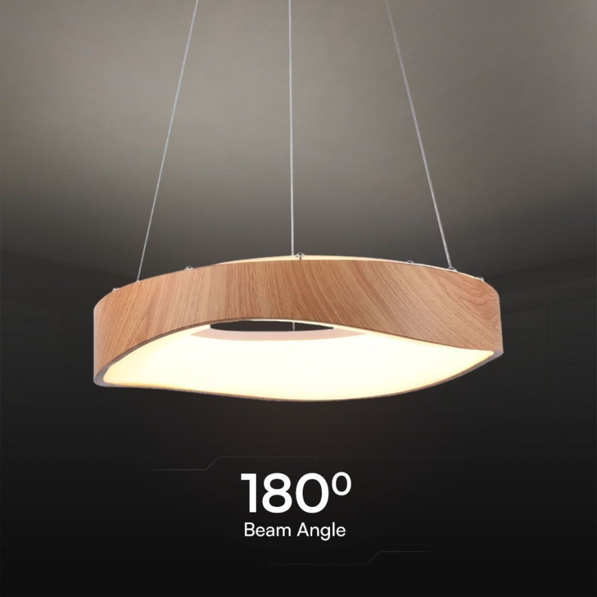 LED-Kronleuchter an Aufhängung LED/18W/230V 3000K ø 40 cm braun
