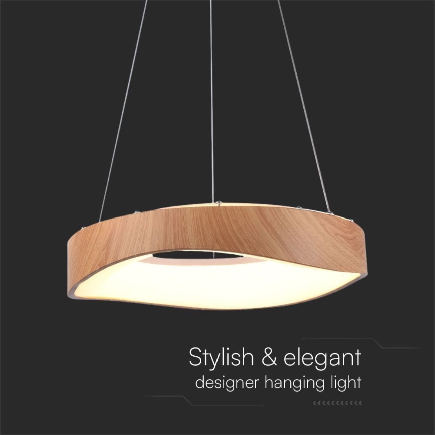 LED-Kronleuchter an Aufhängung LED/18W/230V 3000K ø 40 cm braun