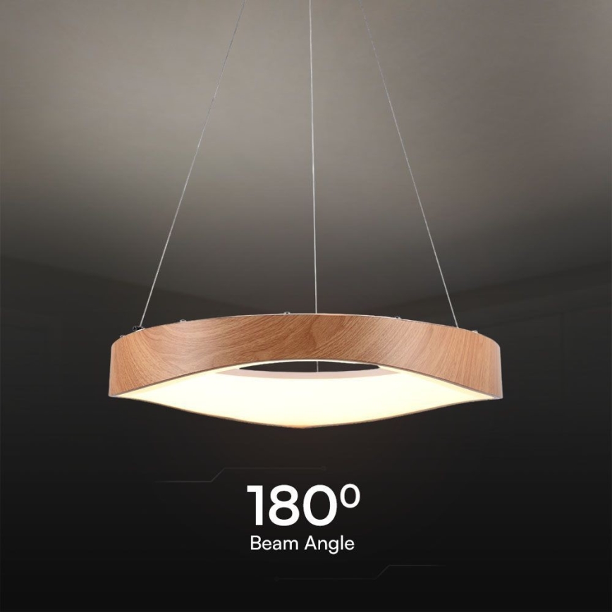 LED-Kronleuchter an Aufhängung LED/25W/230V 3000K ø 50 cm braun