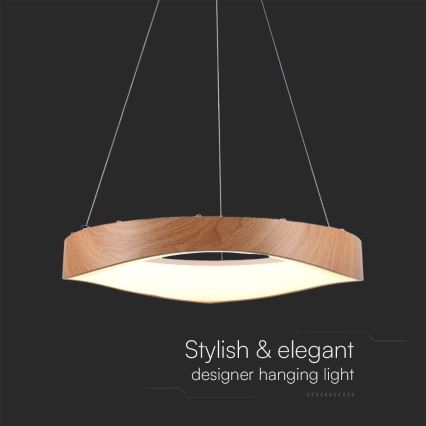 LED-Kronleuchter an Aufhängung LED/25W/230V 3000K ø 50 cm braun