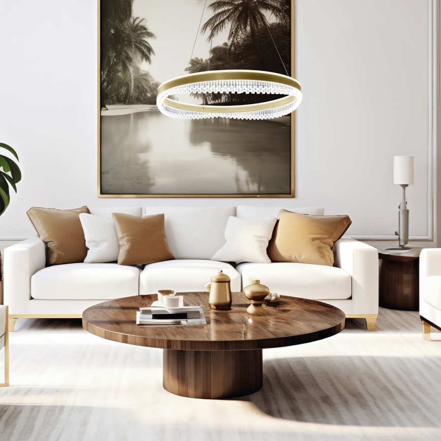 LED-Kronleuchter an Aufhängung LED/52W/230V d 60 cm golden