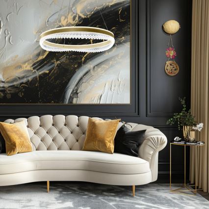 LED-Kronleuchter an Aufhängung LED/52W/230V d 60 cm golden