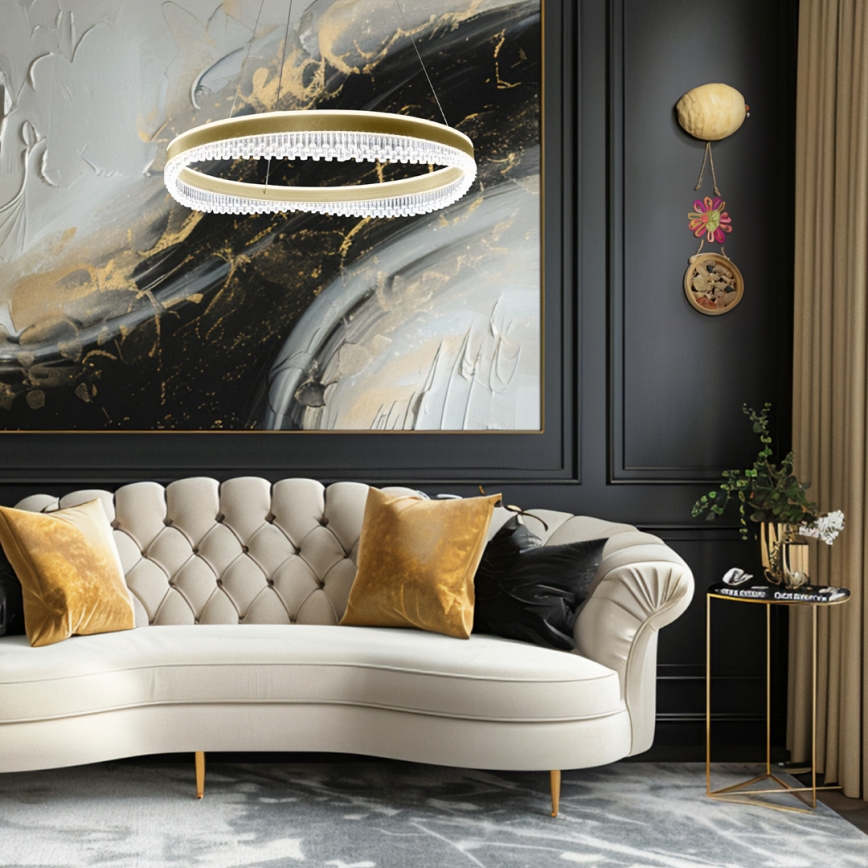 LED-Kronleuchter an Aufhängung LED/52W/230V d 60 cm golden