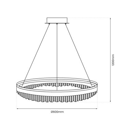 LED-Kronleuchter an Aufhängung LED/52W/230V d 60 cm golden