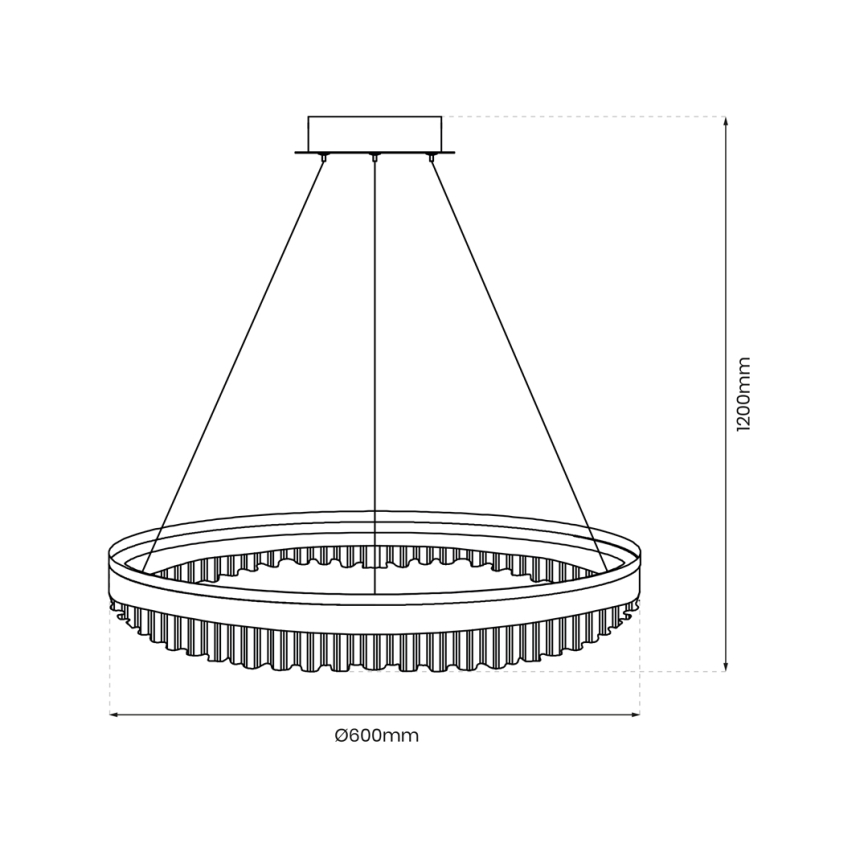 LED-Kronleuchter an Aufhängung LED/52W/230V d 60 cm golden