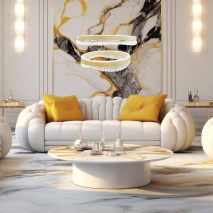 LED-Kronleuchter an Aufhängung LED/85W/230V d 60 cm golden