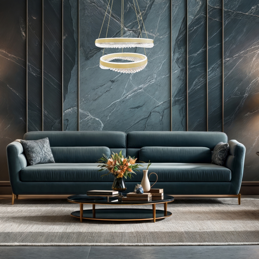 LED-Kronleuchter an Aufhängung LED/85W/230V d 60 cm golden