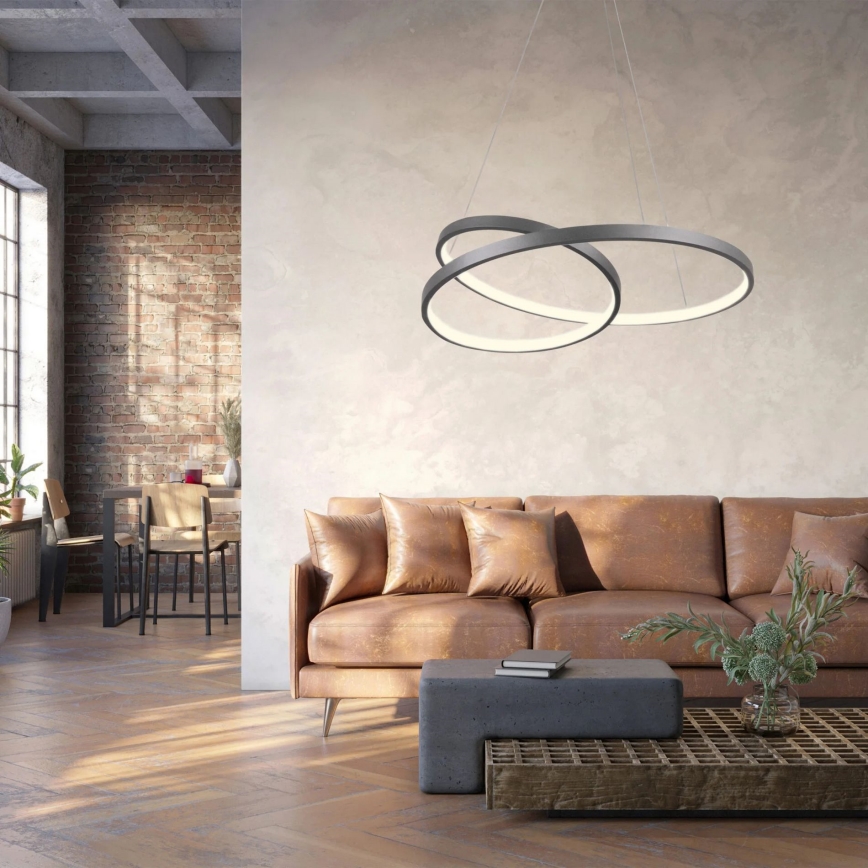LED-Kronleuchter an Aufhängung ZEFIRA LED/40W/230V 4000K d 50 cm anthrazit