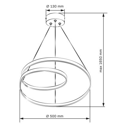 LED-Kronleuchter an Aufhängung ZEFIRA LED/40W/230V 4000K d 50 cm anthrazit