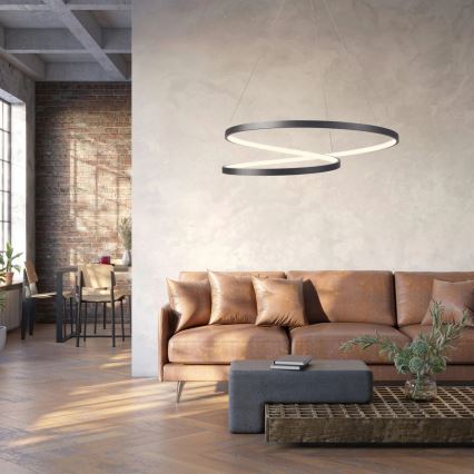 LED-Kronleuchter an Aufhängung ZEFIRA LED/52W/230V 4000K d 60 cm anthrazit