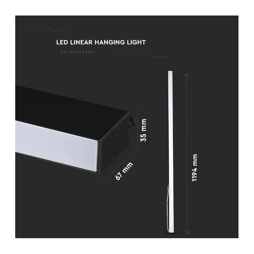 LED-Kronleuchter an einer Schnur SAMSUNG CHIP LED/40W/230V 6400K schwarz