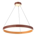 LED Kronleuchter an Kabel LEATHER LED/47,8W/230V braun/orange
