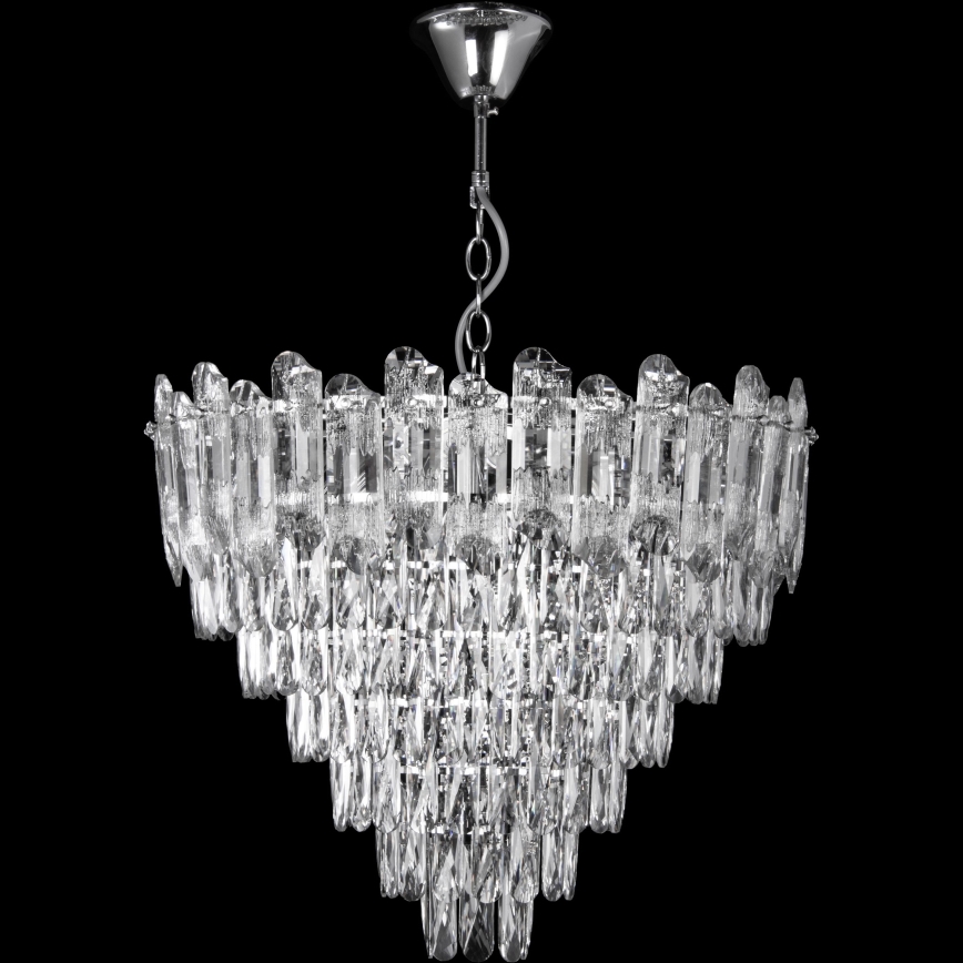 LED-Kronleuchter an Kette 11xE27/60W/230V + 7xLED/6W d 60 cm glänzendes Chrom