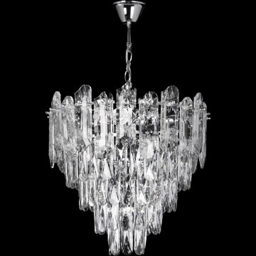 LED-Kronleuchter an Kette 7xE27/60W/230V + 4xLED/6W d 40 cm glänzendes Chrom