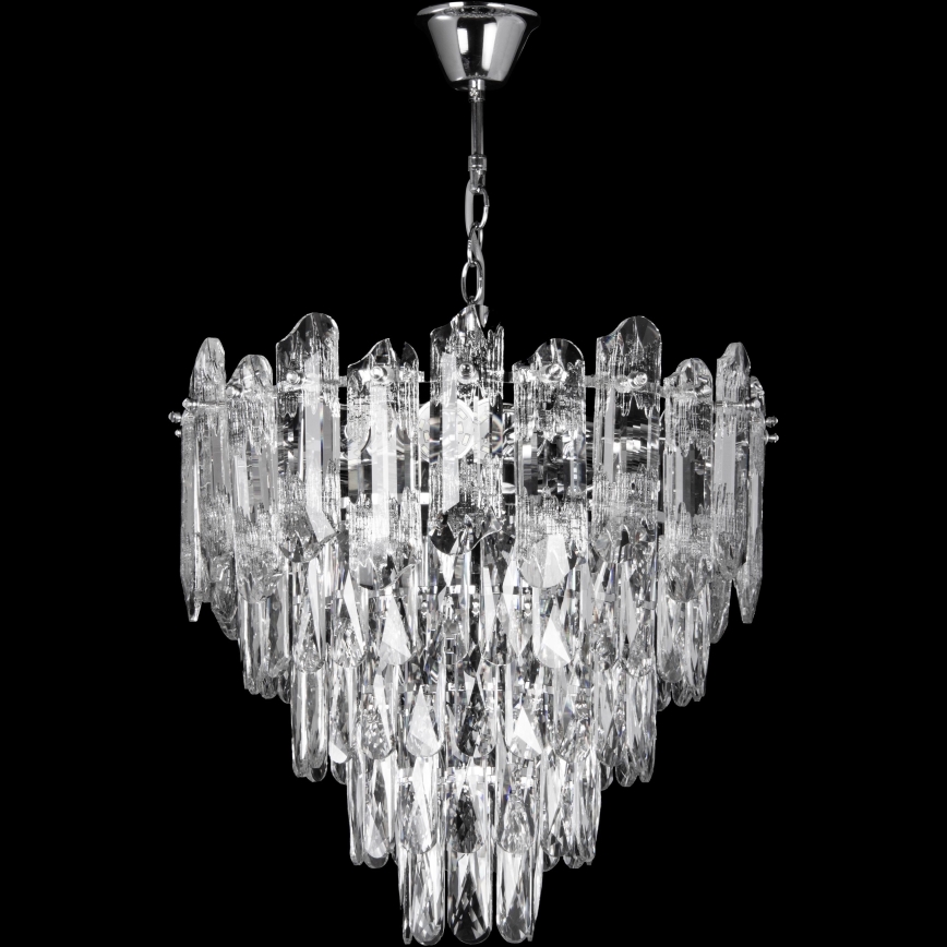 LED-Kronleuchter an Kette 7xE27/60W/230V + 4xLED/6W d 40 cm glänzendes Chrom