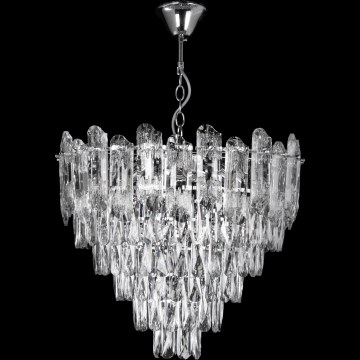 LED-Kronleuchter an Kette 9xE27/60W/230V + 6xLED/6W d 50 cm glänzendes Chrom