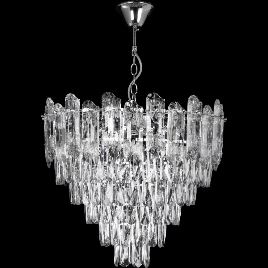 LED-Kronleuchter an Kette 9xE27/60W/230V + 6xLED/6W d 50 cm glänzendes Chrom