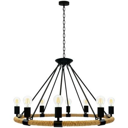 LED-Kronleuchter an Kette ROPE ARTHUR 8xE27/6W/230V
