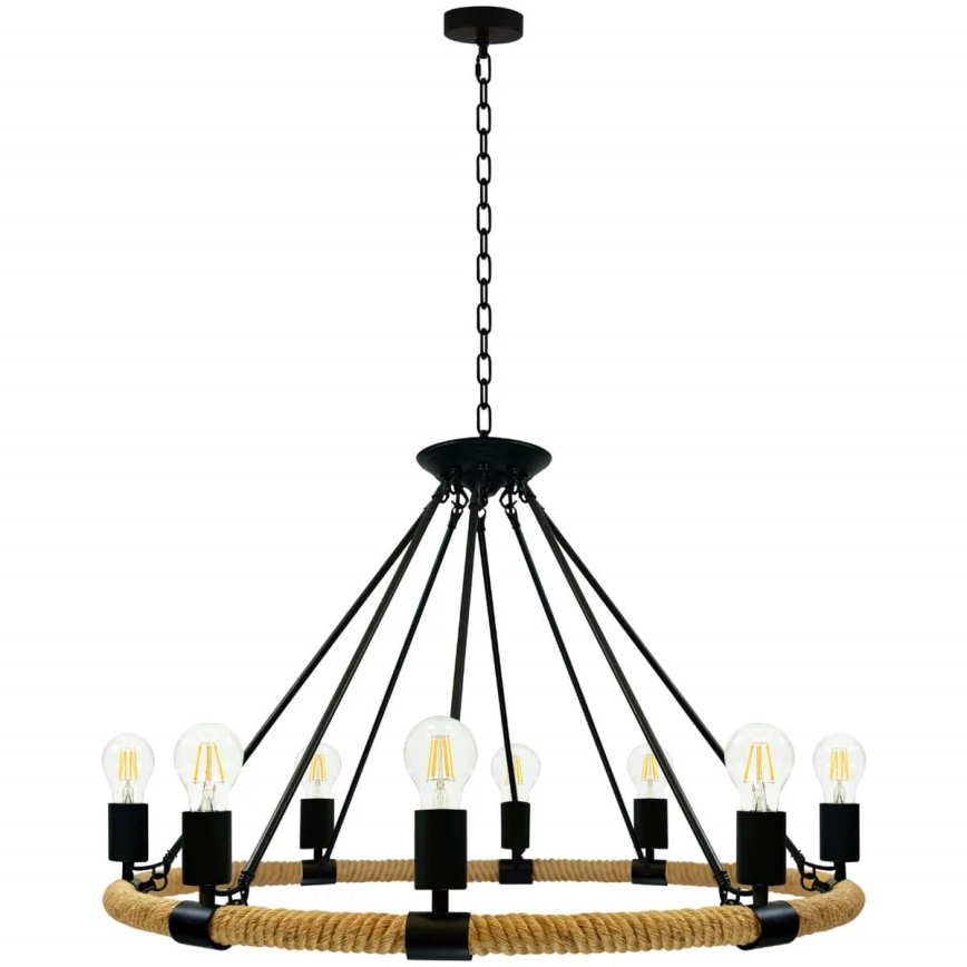 LED-Kronleuchter an Kette ROPE ARTHUR 8xE27/6W/230V