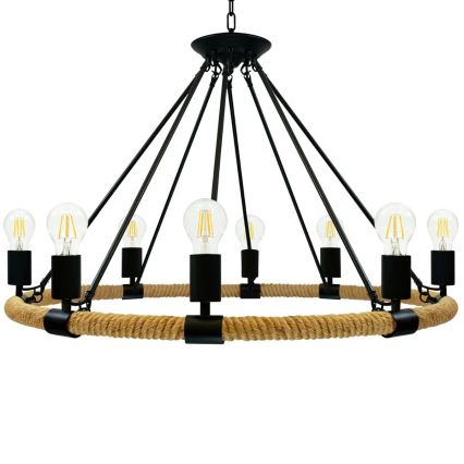 LED-Kronleuchter an Kette ROPE ARTHUR 8xE27/6W/230V