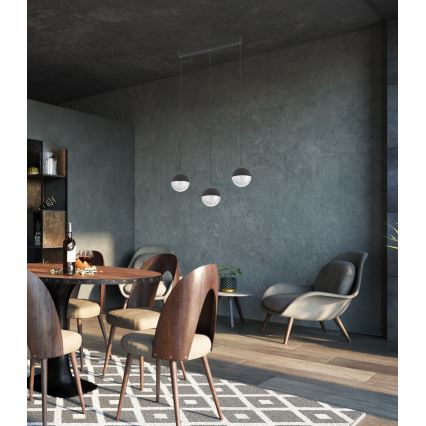 LED-Kronleuchter an Schnur FURNI 3xLED/5W/230V schwarz