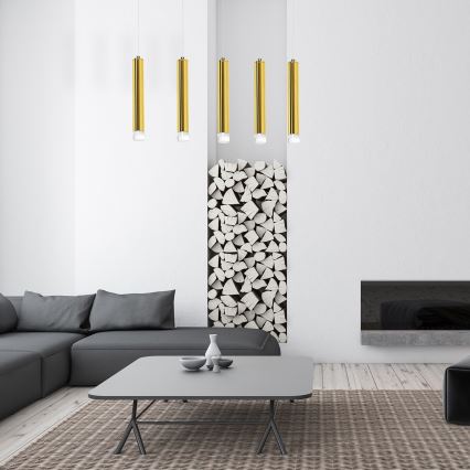 LED-Kronleuchter an Schnur GOLDIE 5xLED/25W/230V golden