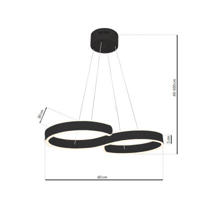 LED-Kronleuchter an Schnur INFINITY LED/50W/230V