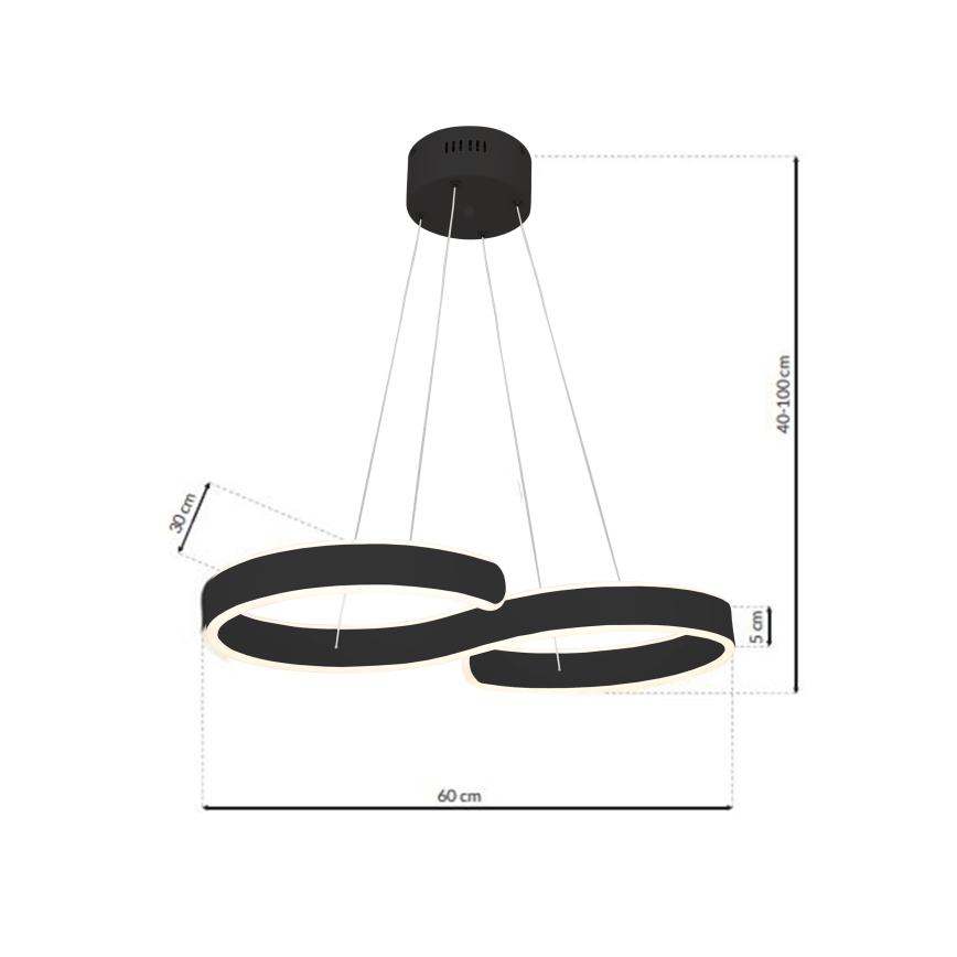 LED-Kronleuchter an Schnur INFINITY LED/50W/230V