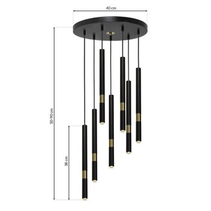 LED-Kronleuchter an Schnur MONZA 7xG9/7W/230V